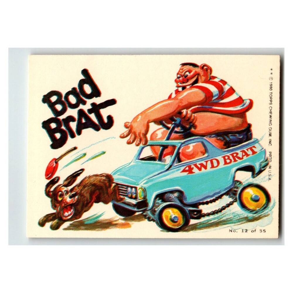 Topps Weird Wheels Bad Brat Sticker Single #12 of 55 1980 Non-Sport Cartoon